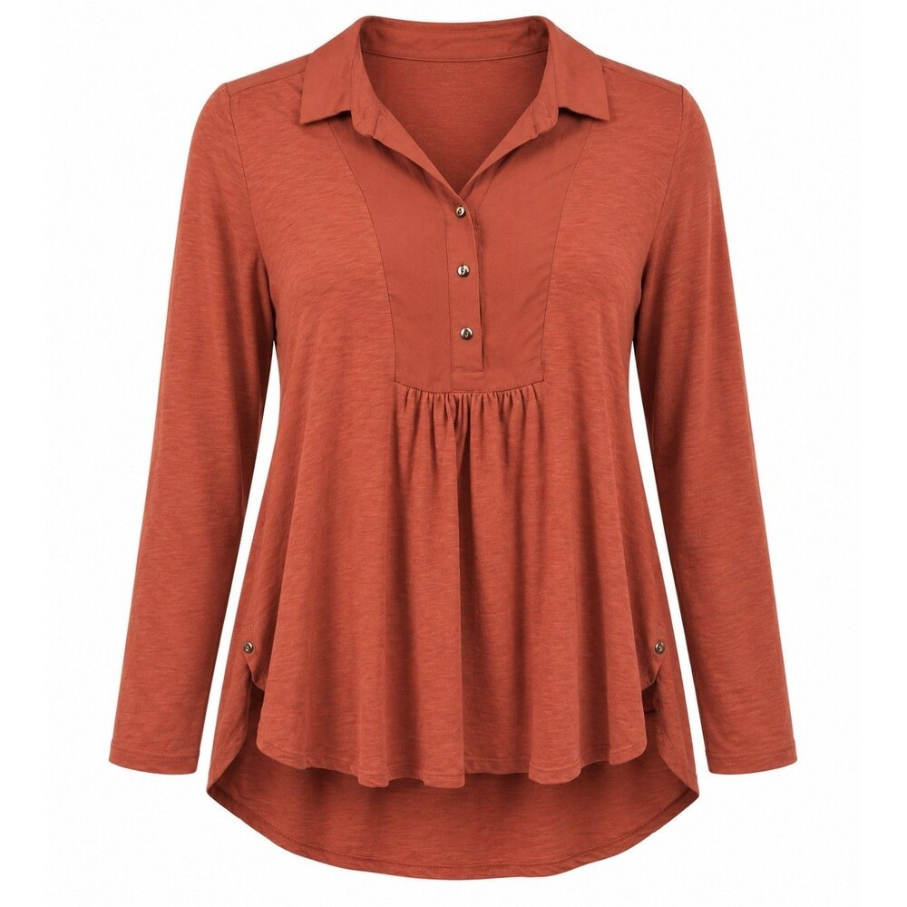 Boho Peasant Babydoll Tunic Top Rust Terracotta Lucky Brand Women’s Size S